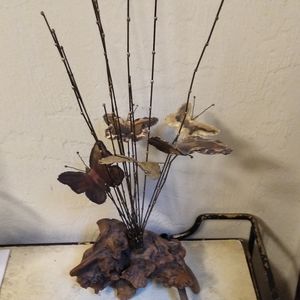 Vintage Copper Butterflies Sculpture